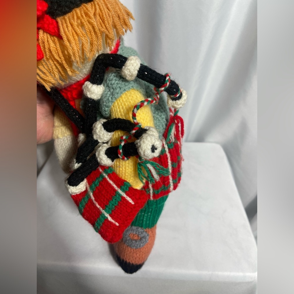 Jean Greenhowe Colorful All Knitted Clown Doll Plushie Bag Pipe Vintage Holiday - Picture 9 of 11